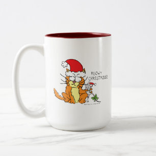 Taza Bicolor Personalizado de Navidades divertidos con gato Rat