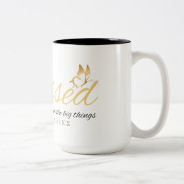 Taza Bicolor Personalizado de oro Caligrafía Nombre regalo de A