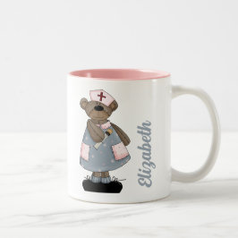Taza Bicolor Personalizado de Oso de Teddy lindo peluca de rega