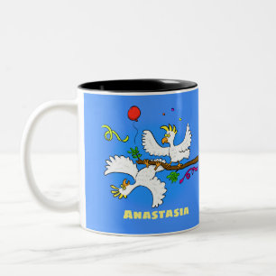 Taza Bicolor Personalizado de pájaros de cacatúa graciosa