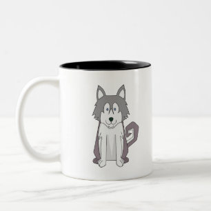 Taza Bicolor Personalizado de perro asombroso Husky Siberiano