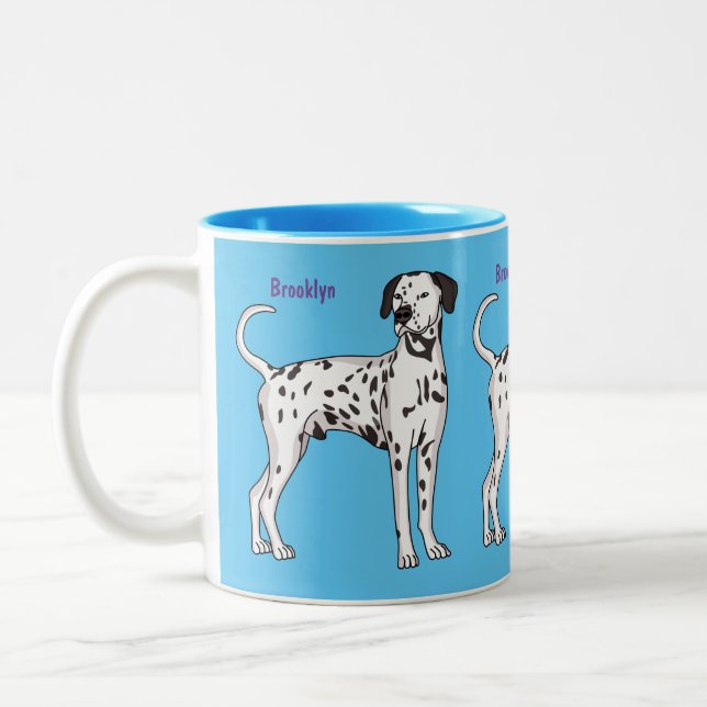 Taza Bicolor Personalizado de perro dalmatiano (Izquierda)