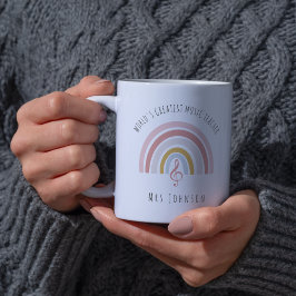 Taza Bicolor Personalizado de profesores de música arcoiris gra