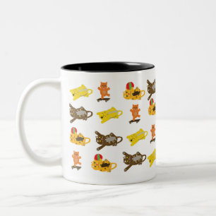 Taza Bicolor personalizado de repetición de gatos mug