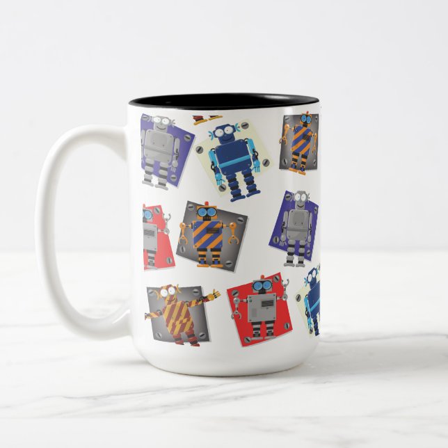 Taza Bicolor Personalizado de robots mecánicos (Izquierda)