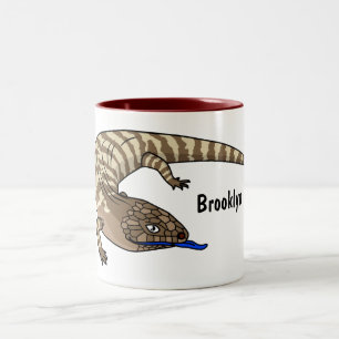Taza Bicolor Personalizado del reptil de lagarto de lengua azul