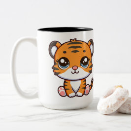 Taza Bicolor Personalizado del tigre pequeño y lindo