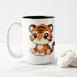 Taza Bicolor Personalizado del tigre pequeño y lindo