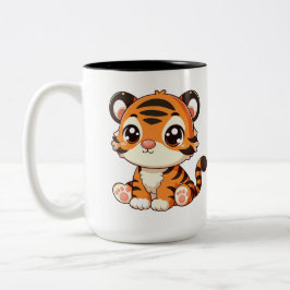 Taza Bicolor Personalizado del tigre pequeño y lindo