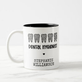 Taza Bicolor Personalizado Dental Hygienist Leoparst Print Teet