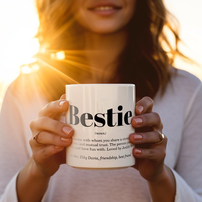 Taza Bicolor Personalizado Diversión Bestie Definición (Subido por el creador)