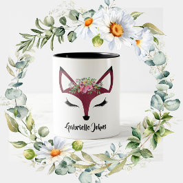 Taza Bicolor Personalizado el nombre de zorro crudo