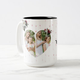 Taza Bicolor Personalizado en forma de corazón blanco Fotos mon
