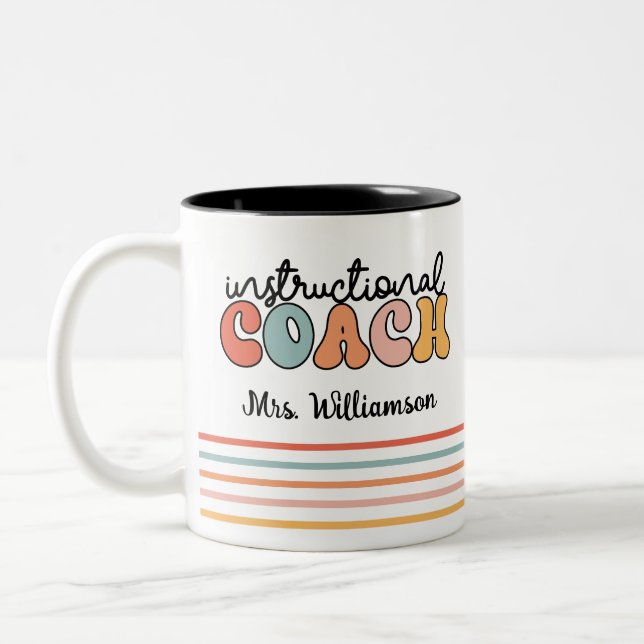Taza Bicolor Personalizado Entrenador de Educación Retro (Izquierda)