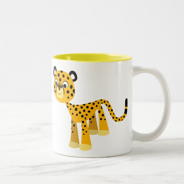 Taza Bicolor Personalizado feliz de Cute, Cheetah Mug (Derecha)