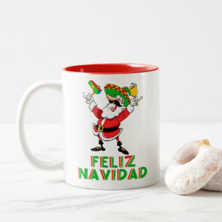 Taza Bicolor Personalizado Feliz Navidad Navidades en México
