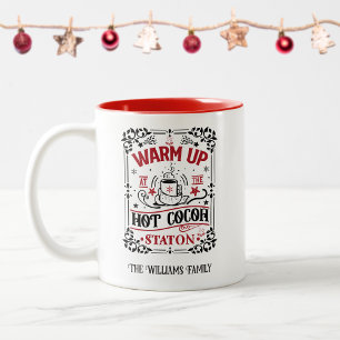 Taza Bicolor Personalizado Festiva Hot Cocoa Mug