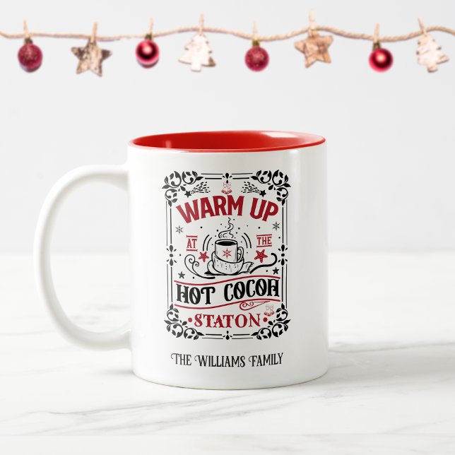 Taza Bicolor Personalizado Festiva Hot Cocoa Mug (Subido por el creador)