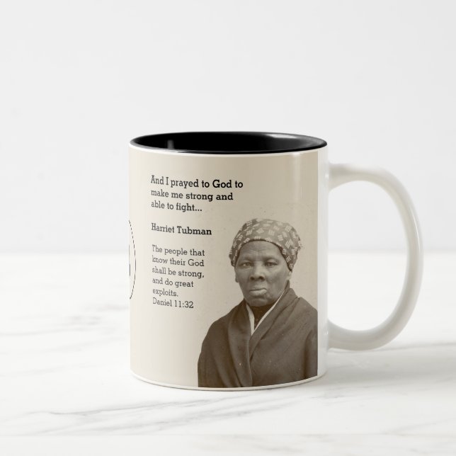 Taza Bicolor Personalizado Guión Monograma HARRIET Cita TUBMAN (Derecha)