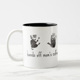 Taza Bicolor Personalizado Handprints Divertida Mamá