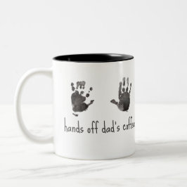 Taza Bicolor Personalizado Handprints Funny Dad