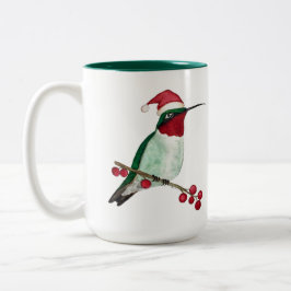 Taza Bicolor Personalizado Hummingbird Feliz Navidad
