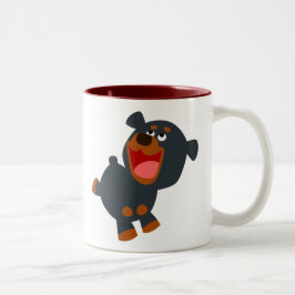 Taza Bicolor Personalizado infantil lindo Rottweiler