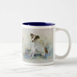 Taza Bicolor Personalizado Jack Russell Terrier Watercolor Dog
