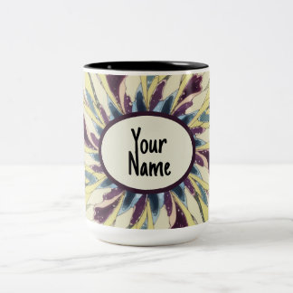 Taza Bicolor Personalizado Kaleidoscope Diseño Café Mug
