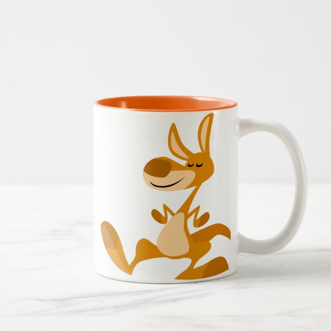 Taza Bicolor Personalizado lindo bailando canguro mug (Derecha)