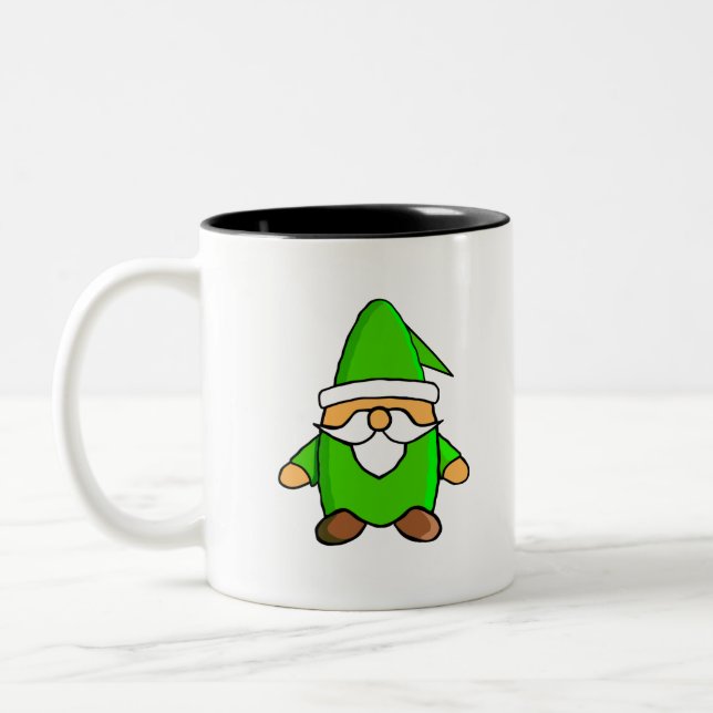Taza Bicolor Personalizado lindo Gnome café de dos tones (Izquierda)