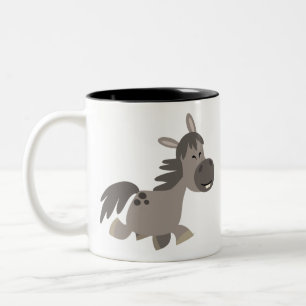 Taza Bicolor Personalizado lindo Gray Pony