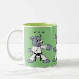 Taza Bicolor Personalizado lindo rhino kung fu personalizado