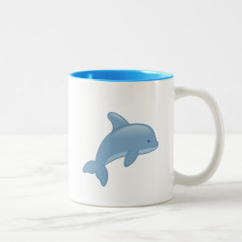 Taza Bicolor Personalizado lindo saltando delfín