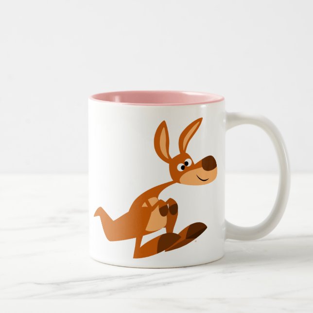 Taza Bicolor Personalizado lindo Silly Kangaroo mug (Derecha)