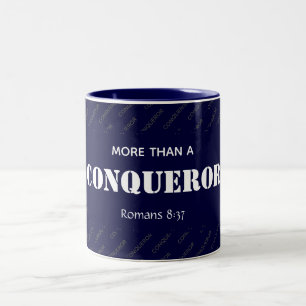 Taza Bicolor Personalizado MÁS QUE UN CONQUERIDOR Cristiano