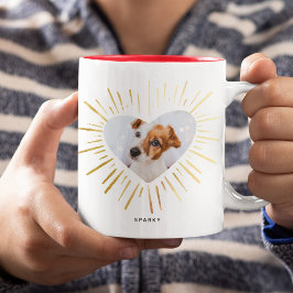 Taza Bicolor Personalizado Mascota Perro Foto Moderno y elegant