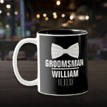 Taza Bicolor Personalizado Mejor Hombre Boda Groomsman<br><div class="desc">Personaliza el nombre de tu mejor hombre,  padrino o cualquier otro invitado de boda. Diseñado por Thisisnotme©</div>