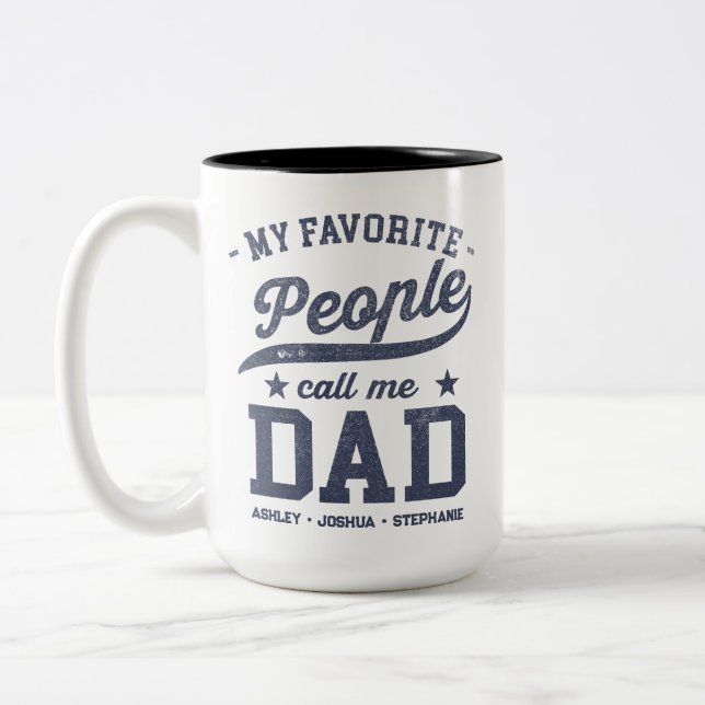Taza Bicolor Personalizado Mi Gente Favorita Me Llama Papá Grac (Izquierda)