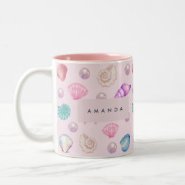 Taza Bicolor Personalizado Monograma Regalos de Pearl Ocean en