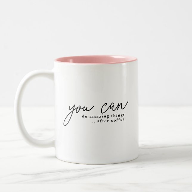 Taza Bicolor Personalizado motivacional divertido Coffee Lover (Izquierda)