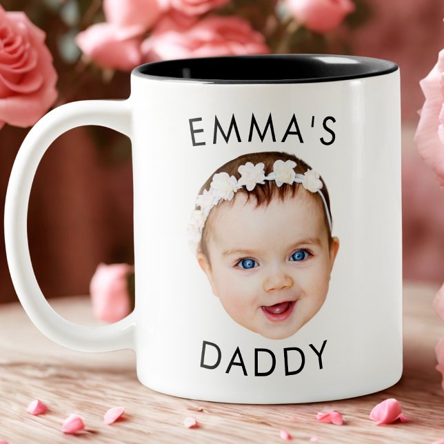 Taza Bicolor Personalizado Mug, Baby Mug, Dad Birday Gift, Face (Subido por el creador)