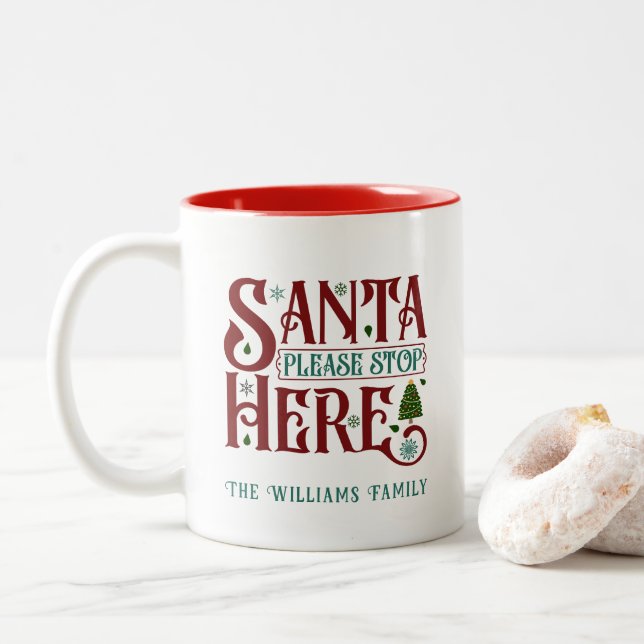 Taza Bicolor Personalizado Navidades festivos Mug (Con donut)