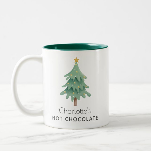 Taza Bicolor Personalizado navideño de vacaciones (Izquierda)