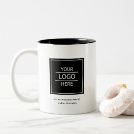 Taza Bicolor Personalizado Nombre comercial negro y logotipo de