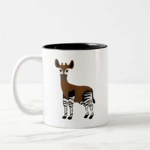 Taza Bicolor Personalizado Okapi, animal Majestic Okapi, amante