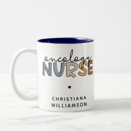Taza Bicolor Personalizado Oncología Enfermera Oncología RN Reg