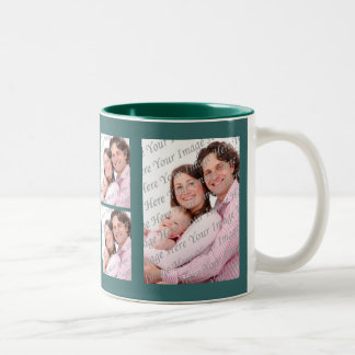 Taza Bicolor Personalizado Photo Green Mug