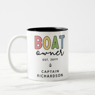 Taza Bicolor Personalizado Propietario de barcos creó nuevos re