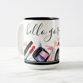 Taza Bicolor Personalizado Salón de belleza Cosméticos Maquilla